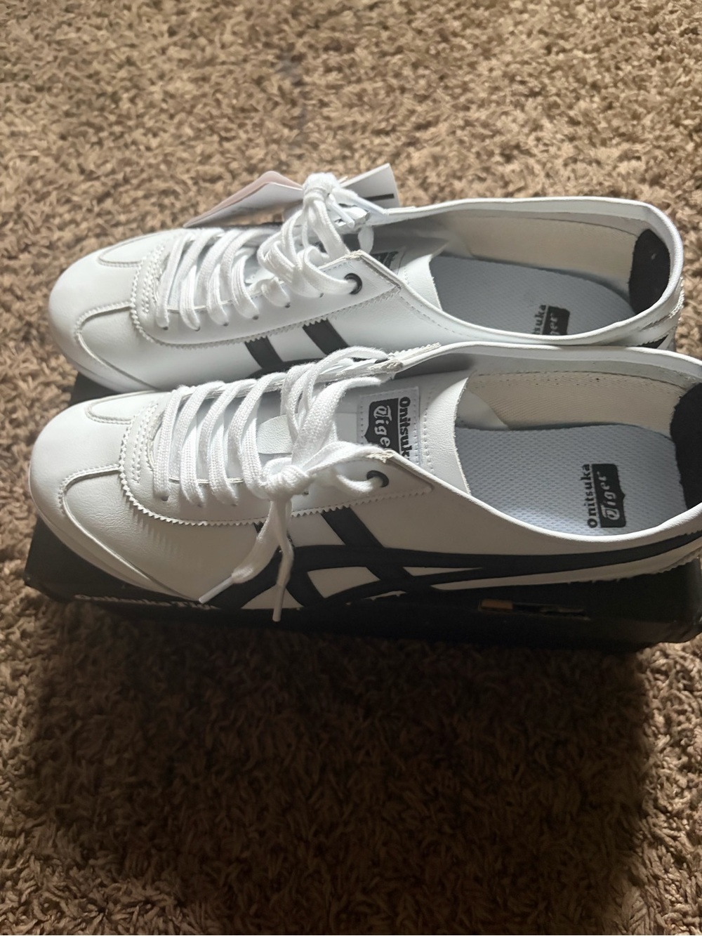 Onitsuka Tiger by Asics White with Navy Stripes Men's Sneakers
